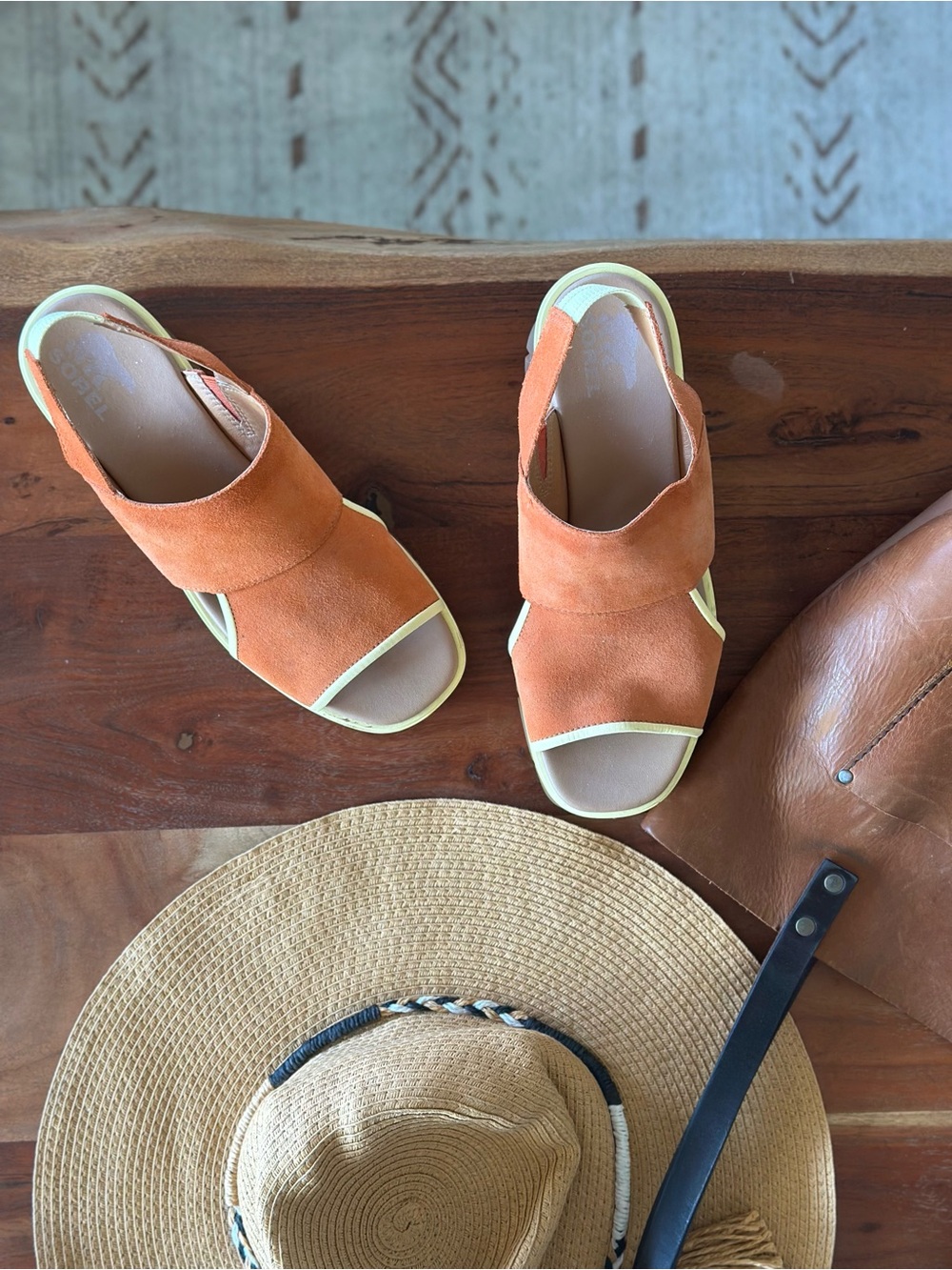 Sorel Orange Joanie III Suede Open-Toe Slingback Mules